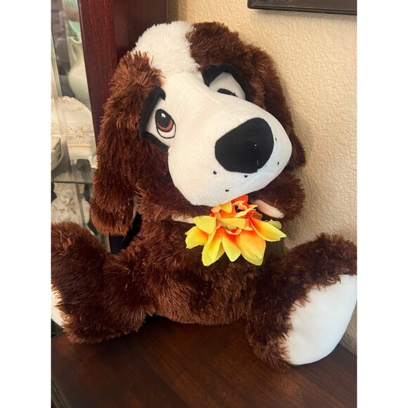 Vtg Toy Factory Brown Dog Misty Sunflower - Picture 1 of 6